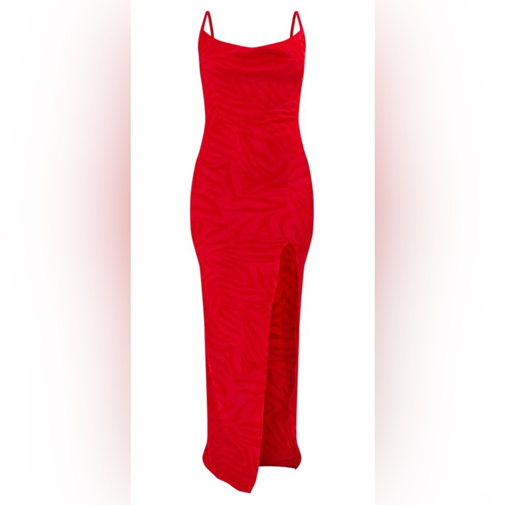 Red zebra print dress